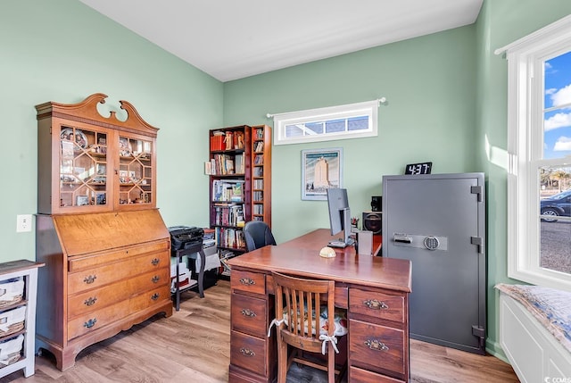 office featuring light wood-type flooring