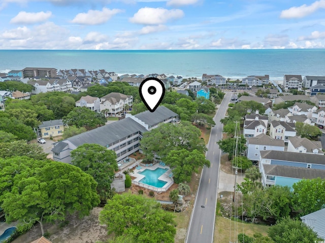 310 5th Ave N Unit 206, Surfside Beach, SC 29575 - aerial view of residential area featuring a pool and a nearby body of water