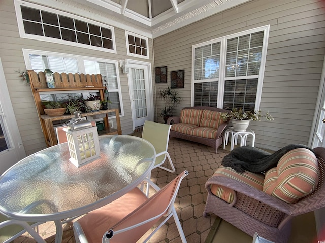 exterior space with outdoor dining area