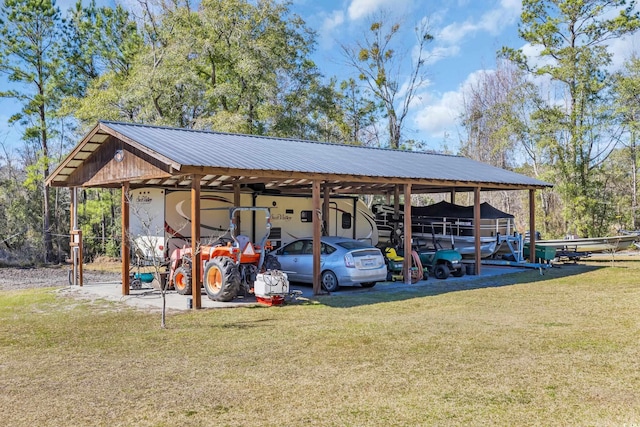 view of vehicle parking featuring a carport