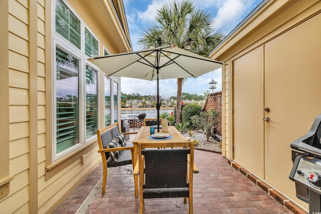 view of patio featuring outdoor dining space