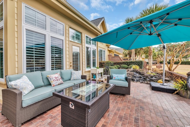 view of patio / terrace with an outdoor hangout area