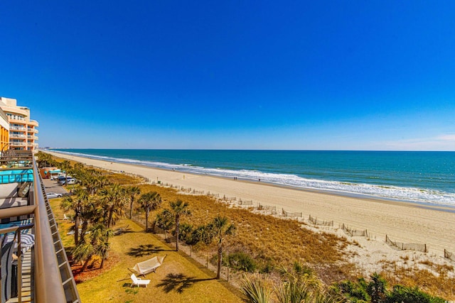 property view of water with a view of the beach