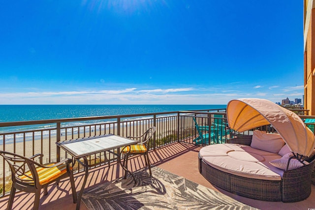 balcony with a water view