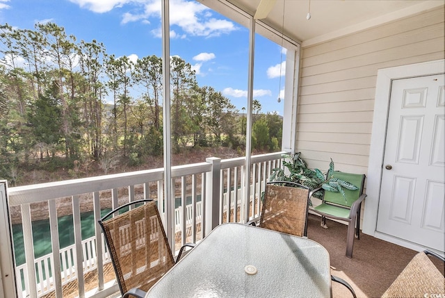 view of sunroom