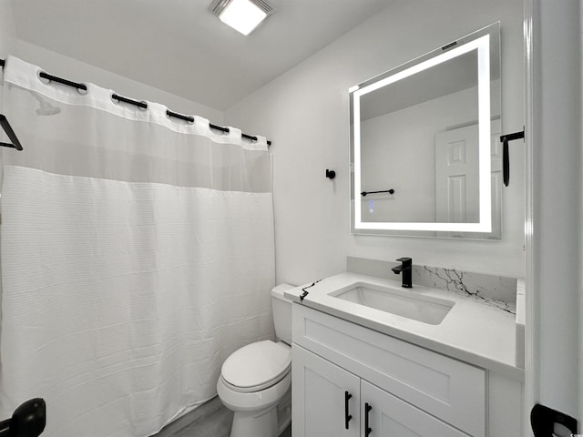 5000 Windsor Green Way Unit 204, Myrtle Beach, SC 29579 - bathroom with toilet, vanity, and a shower with curtain
