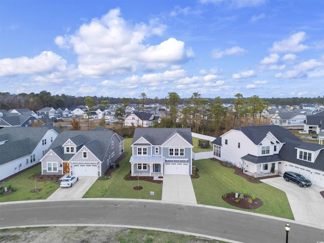 bird's eye view with a residential view