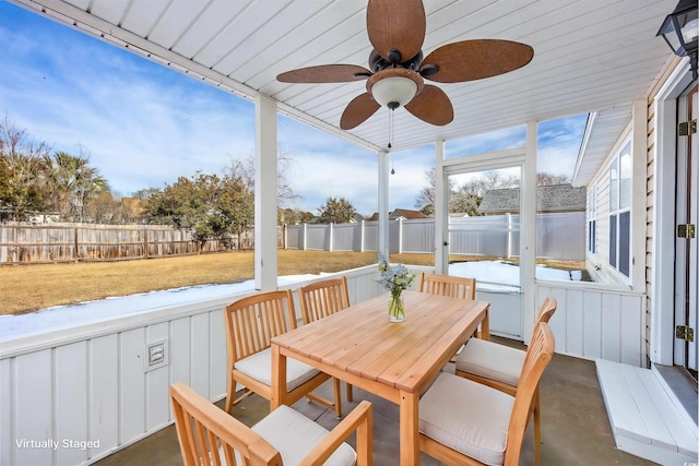 view of sunroom