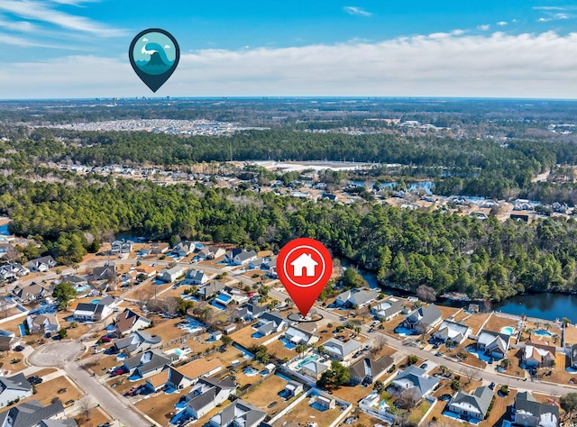 drone / aerial view featuring a residential view