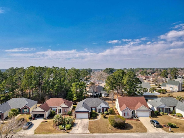 bird's eye view with a residential view