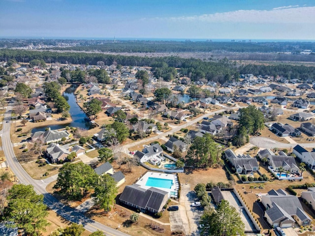 drone / aerial view with a residential view