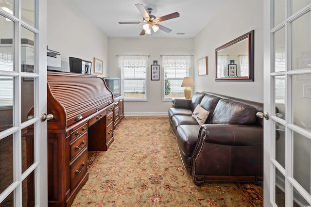 109 Astoria Park Loop, Conway, SC 29526 - office space featuring ceiling fan and french doors