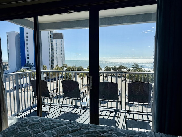 balcony with a water view