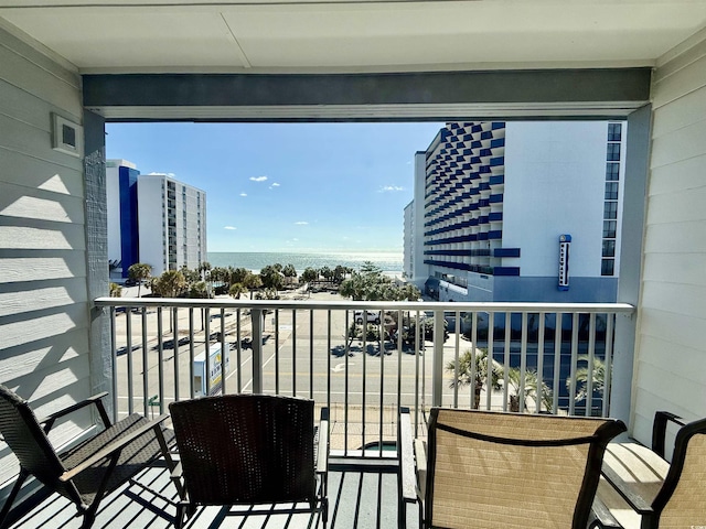 balcony featuring a city view