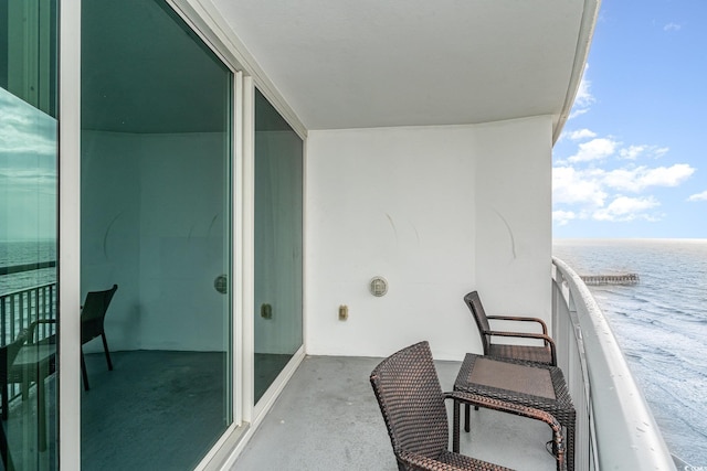 balcony with a water view