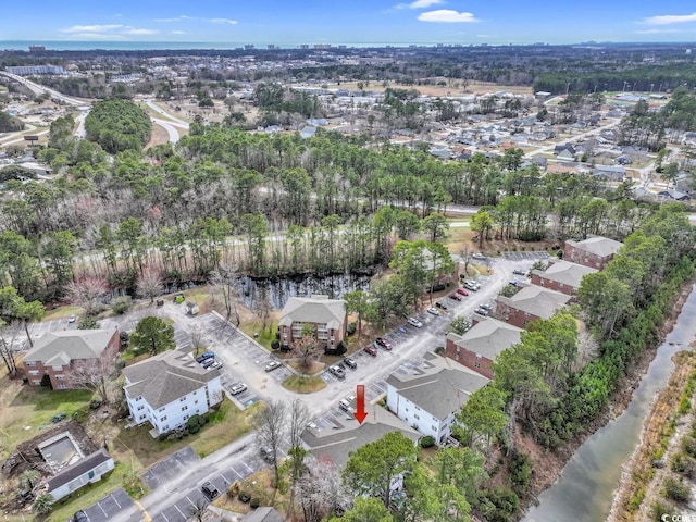 drone / aerial view with a residential view