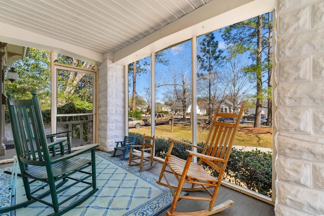 view of sunroom