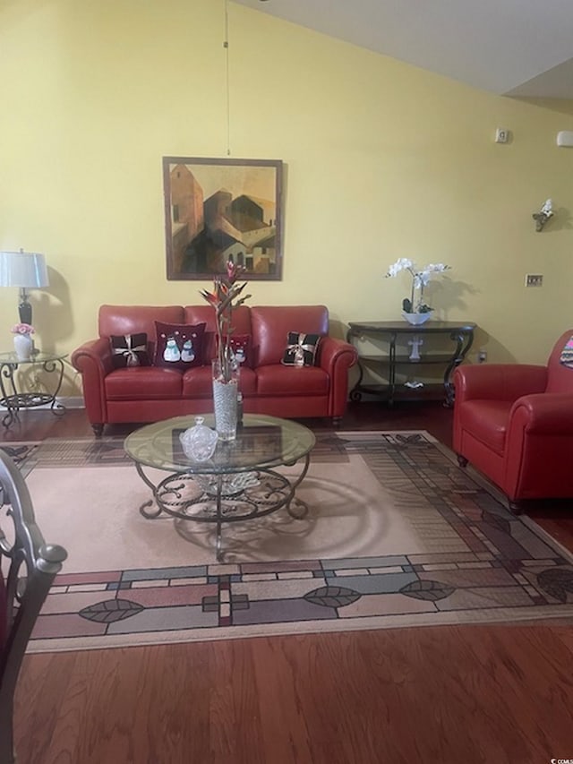 1575 Berkshire Ave, Myrtle Beach, SC 29577 - living room with vaulted ceiling and wood finished floors