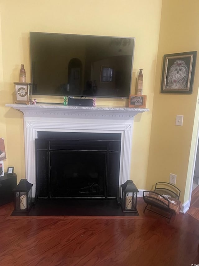 1575 Berkshire Ave, Myrtle Beach, SC 29577 - detailed view of a fireplace with flush hearth and wood finished floors