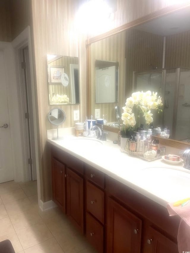 1575 Berkshire Ave, Myrtle Beach, SC 29577 - bathroom with tile patterned flooring and double vanity