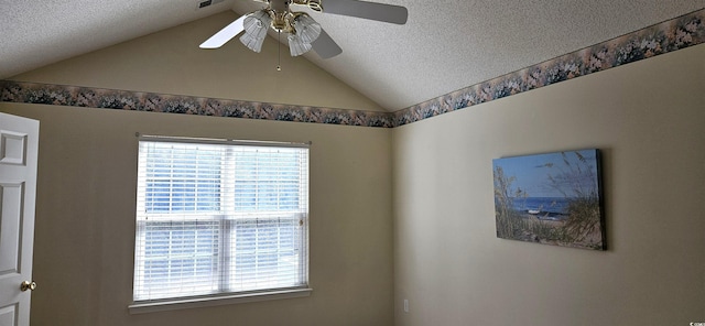 interior space with a textured ceiling