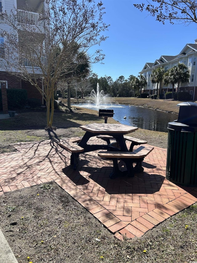 exterior space featuring a water view