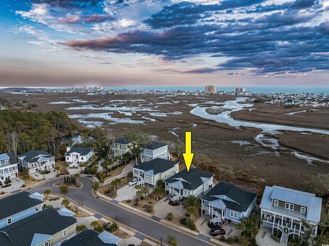 aerial view with a residential view