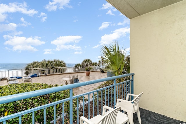 balcony with a water view