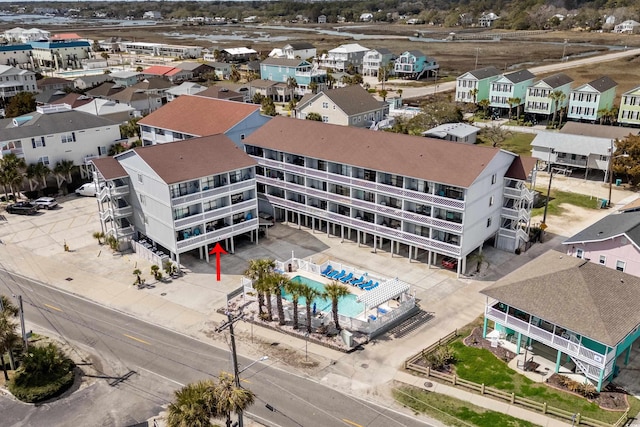 drone / aerial view with a residential view