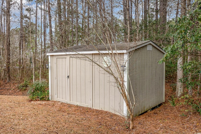 view of shed