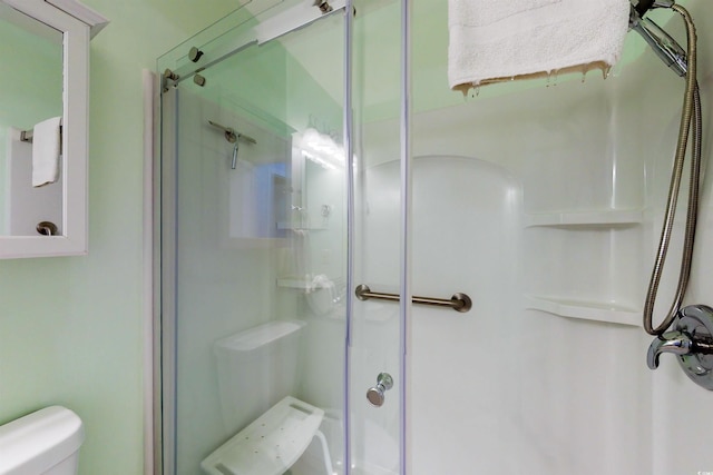 bathroom featuring a shower stall