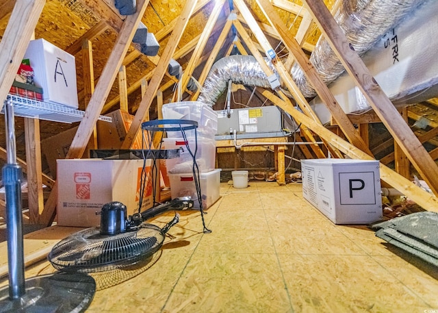 view of unfinished attic