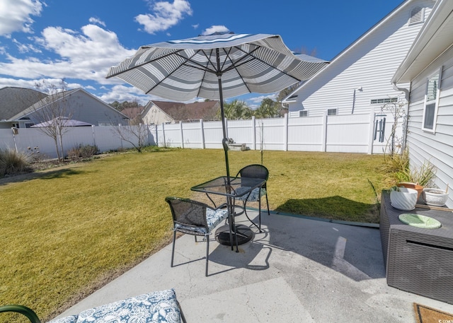 view of patio / terrace with a fenced backyard