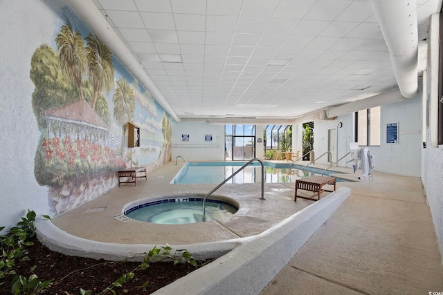 view of pool featuring an indoor in ground hot tub