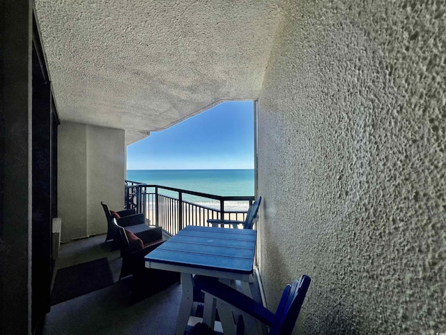 balcony with a water view