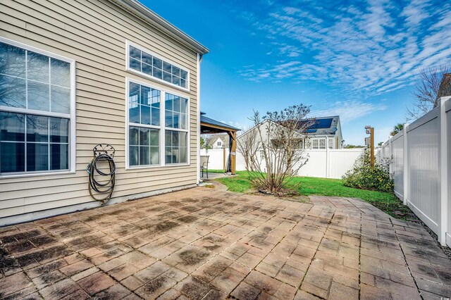 view of patio with a fenced backyard