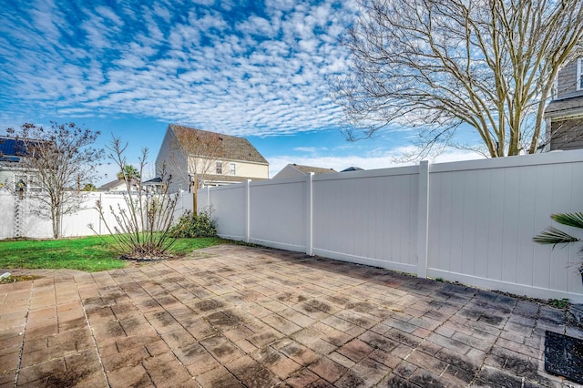 view of patio with a fenced backyard