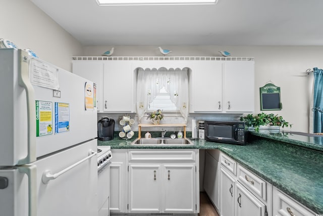 6001-1222 S Kings Hwy, Myrtle Beach, SC 29575 - kitchen with white appliances, white cabinets, and a sink