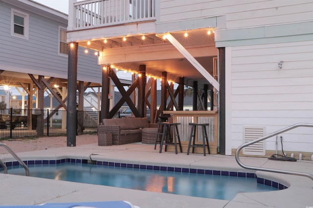 225-B Dogwood Dr N, Murrells Inlet, SC 29576 - view of pool with an outdoor living space, a patio area, a fenced in pool, and fence