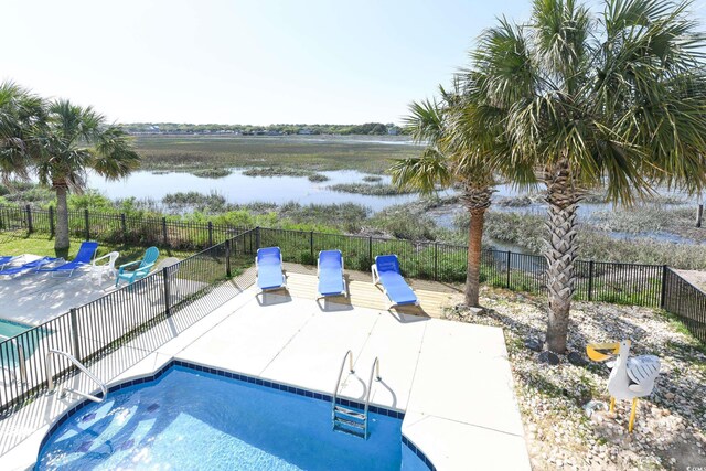 225-B Dogwood Dr N, Murrells Inlet, SC 29576 - view of pool featuring a water view, a patio, and fence
