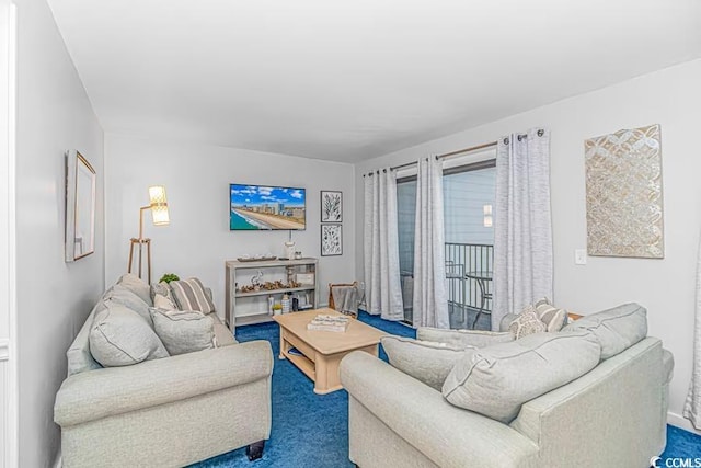 view of carpeted living area