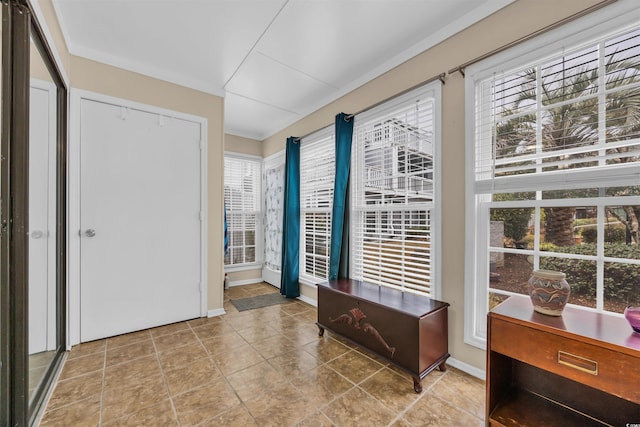 entrance foyer featuring a wealth of natural light and baseboards