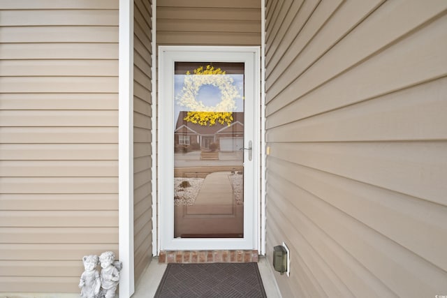 view of doorway to property