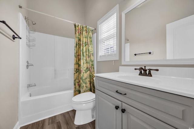 6001-MH69B S Kings Hwy, Myrtle Beach, SC 29575 - full bath featuring vanity, shower / tub combo, toilet, and wood finished floors
