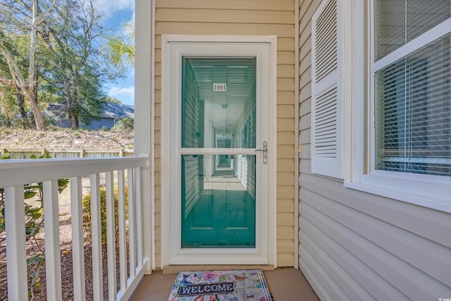 view of doorway to property