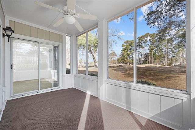 4430 Eastport Blvd Unit L5, Little River, SC 29566 - unfurnished sunroom with ceiling fan and a wealth of natural light