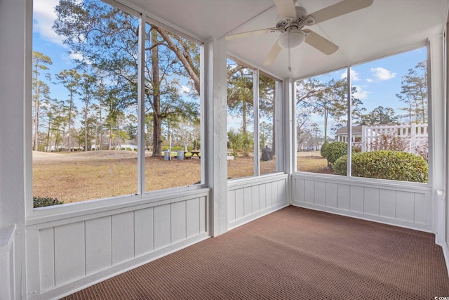 4430 Eastport Blvd Unit L5, Little River, SC 29566 - unfurnished sunroom featuring a ceiling fan