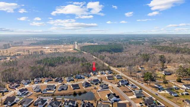 108 Silver Peak Dr, Conway, SC 29526 - aerial view of property's location with a heavily wooded area and nearby suburban area