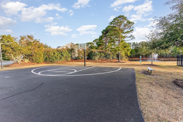 view of basketball court with community basketball court