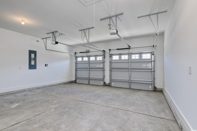 4028 Bucolic Loop, Myrtle Beach, SC 29588 - garage featuring electric panel, a garage door opener, and baseboards